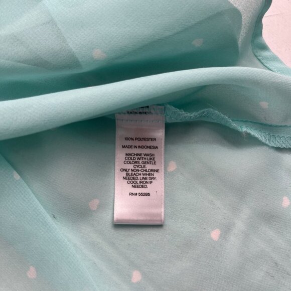 Express The Portofino Shirt Medium Mint Green Sheer Long Sleeve Button-Down - Picture 5 of 5